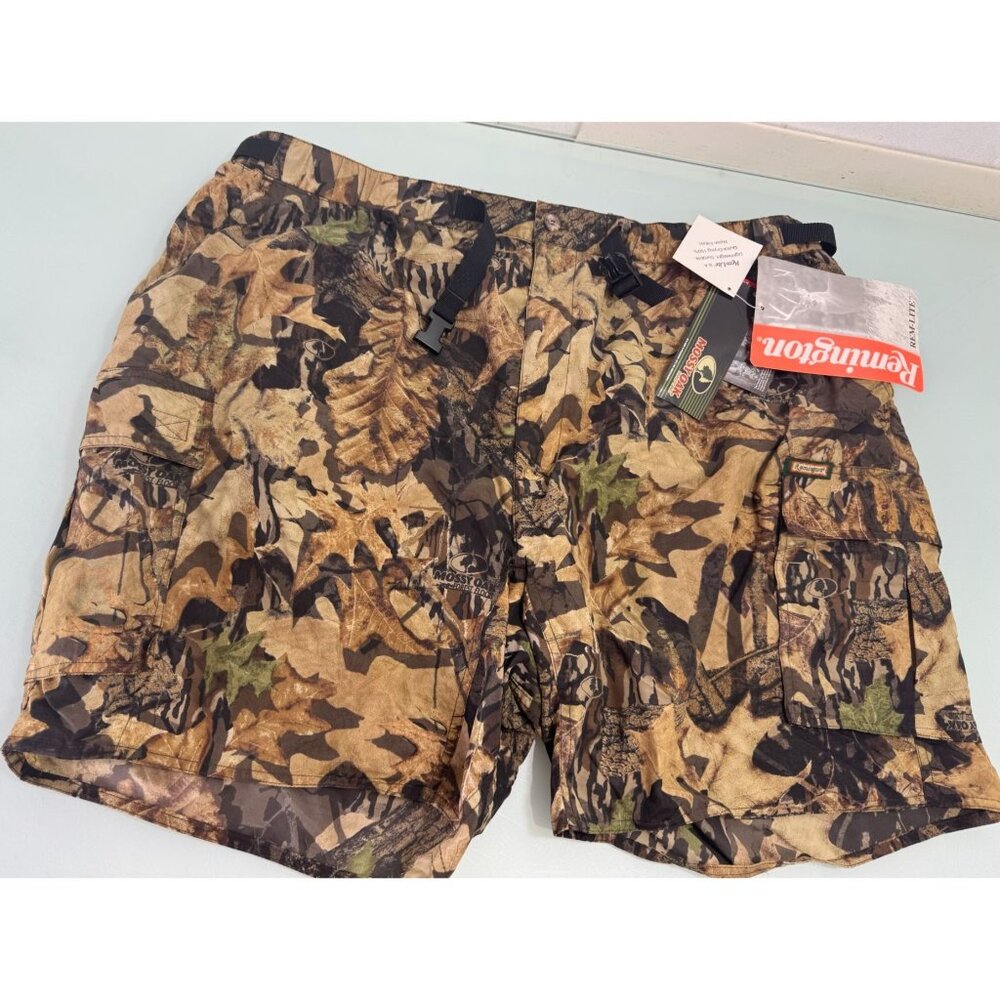 Remington Belted Como Shorts Mens 2XL Rem Lite 6 Pocket Nylon Mossy Oak Break Up